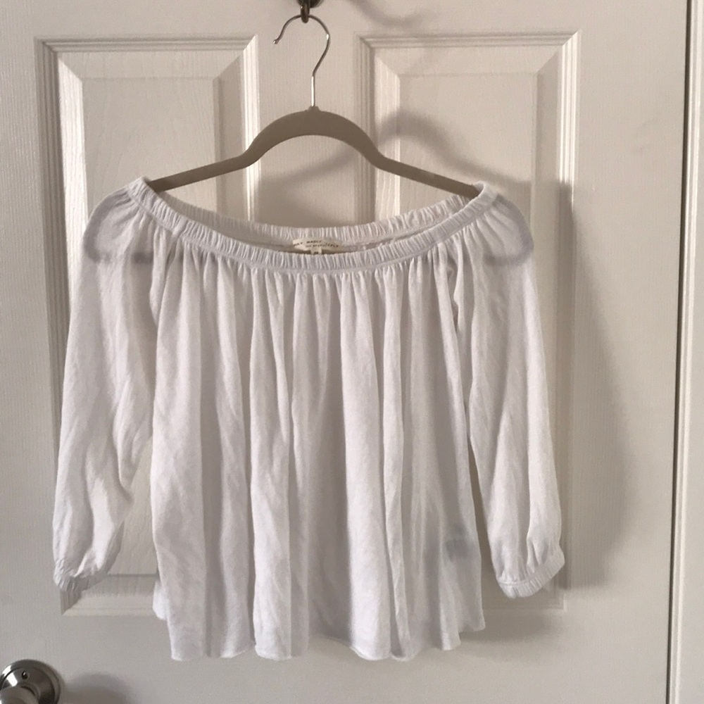 Off the shoulder white top